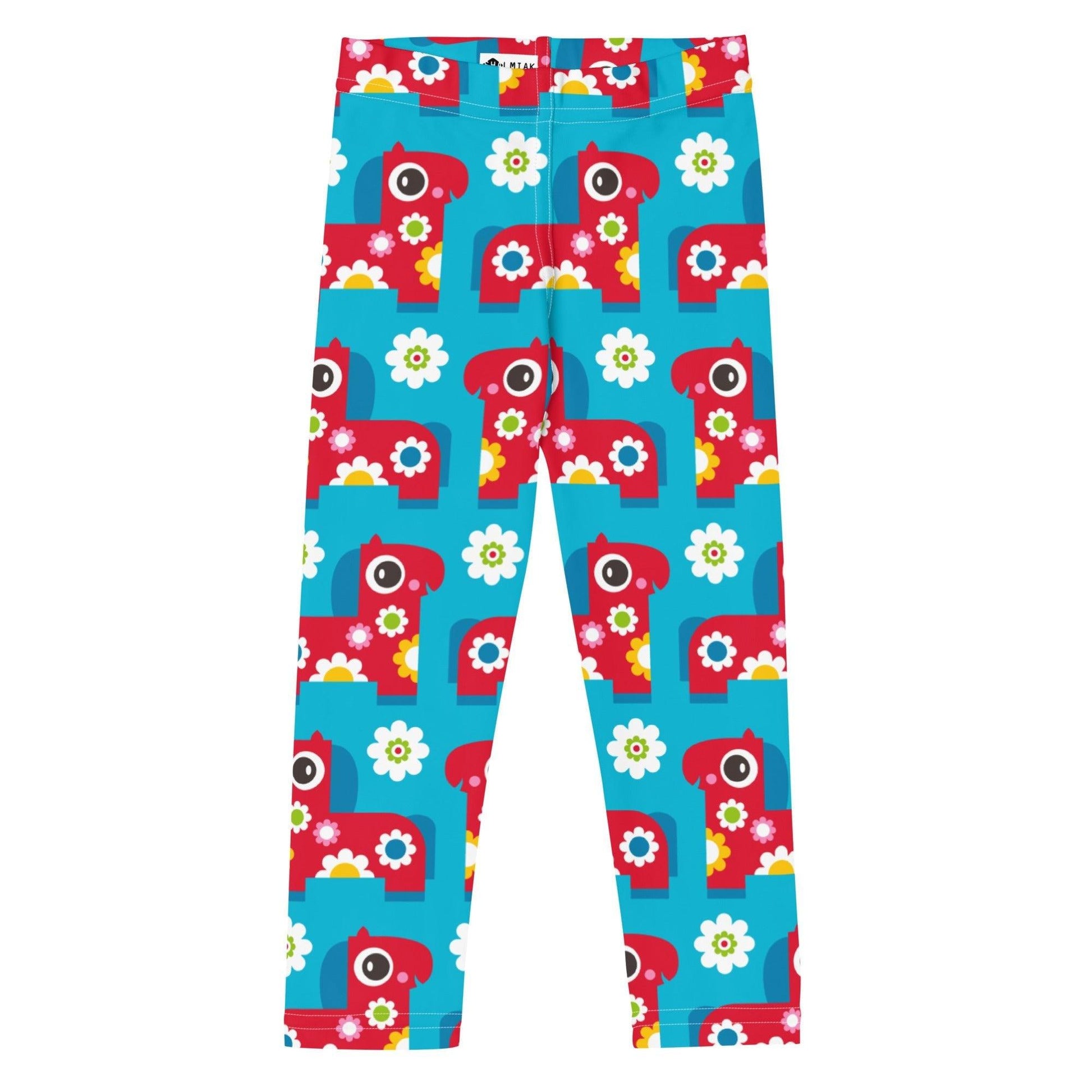 Kids' Leggings -2- PONY BLOOM turquoise
