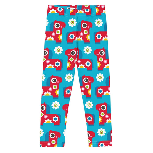 Kids' Leggings -2- PONY BLOOM turquoise
