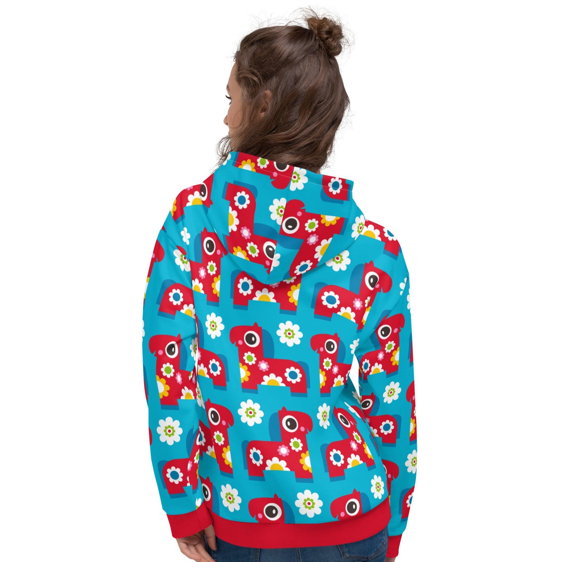 Hoodie - PONY BLOOM turquoise
