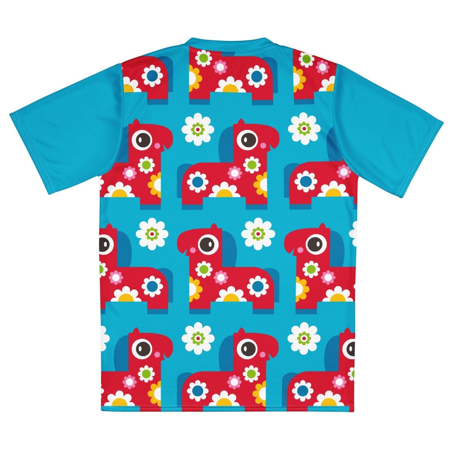 Sports Jersey - PONY BLOOM turquoise - Happy ponies and flowers print