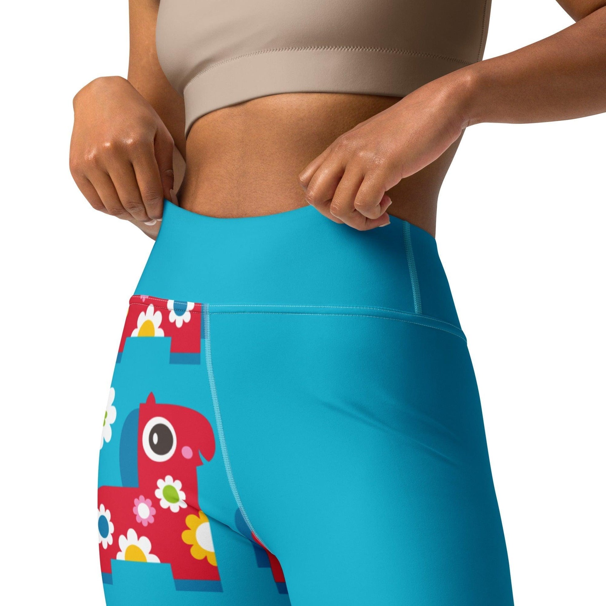 Yoga Leggings - PONY BLOOM turquoise