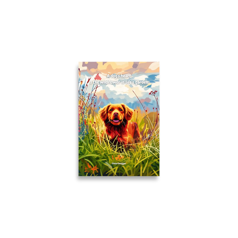 Poster - A dog’s heart is the wildflower in life’s garden A2 (42×59.4 cm)