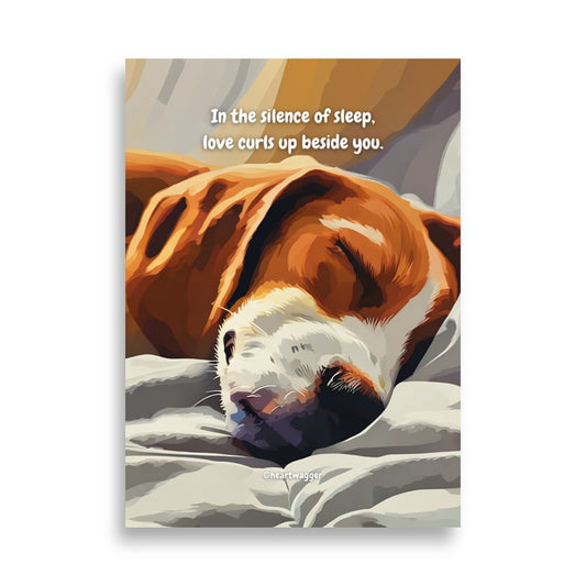 Poster - In the silence of sleep, love curls up beside you 50×70 cm