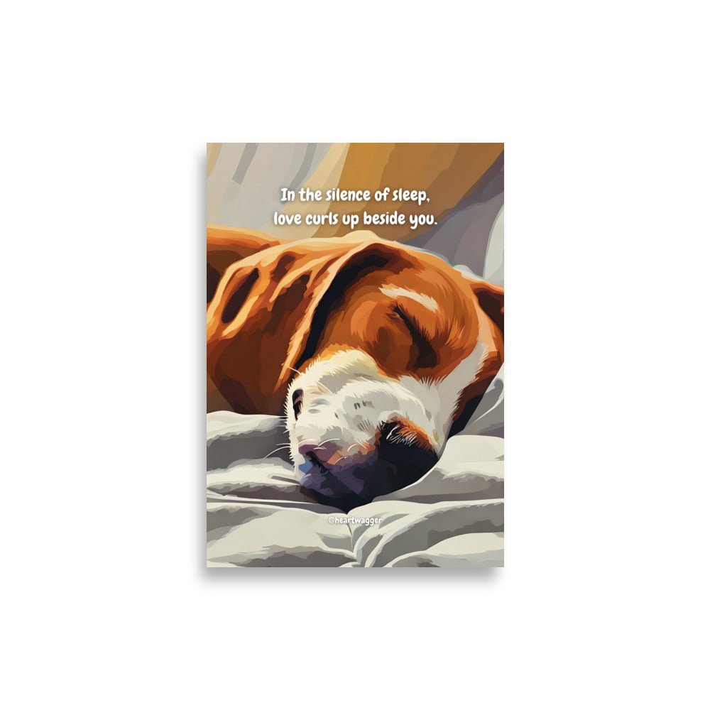 Poster - In the silence of sleep, love curls up beside you 21×30 cm