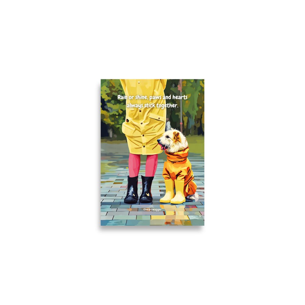 Poster - Rain or shine, paws and hearts always stick together A2 (42×59.4 cm)