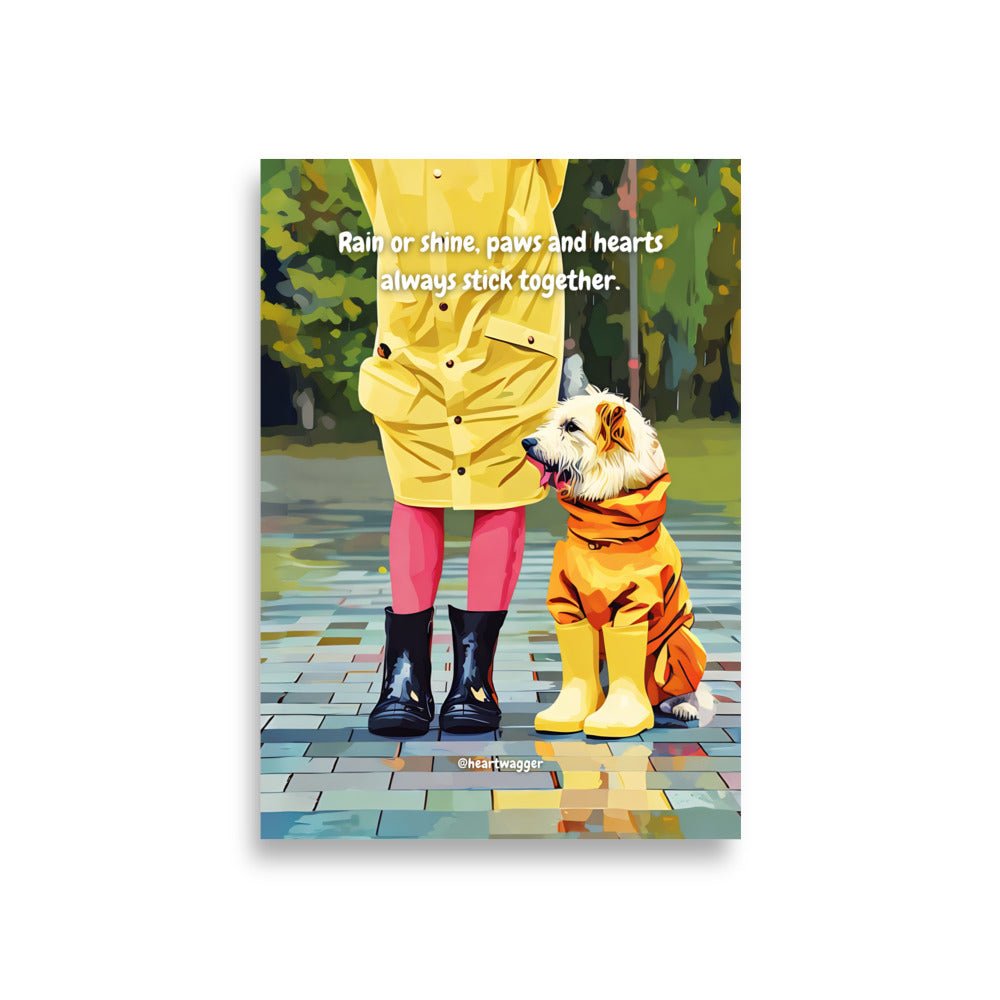 Poster - Rain or shine, paws and hearts always stick together A1 (59.4×84.1 cm)