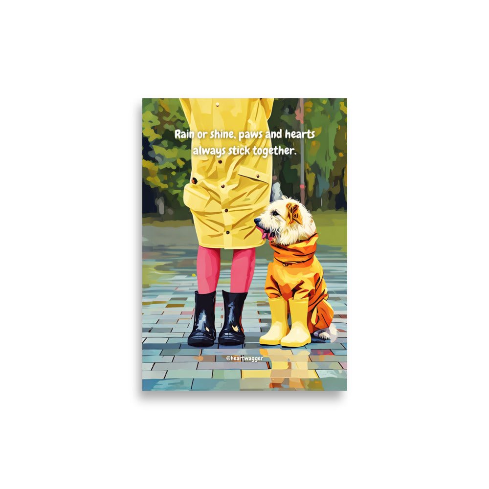 Poster - Rain or shine, paws and hearts always stick together 21×30 cm