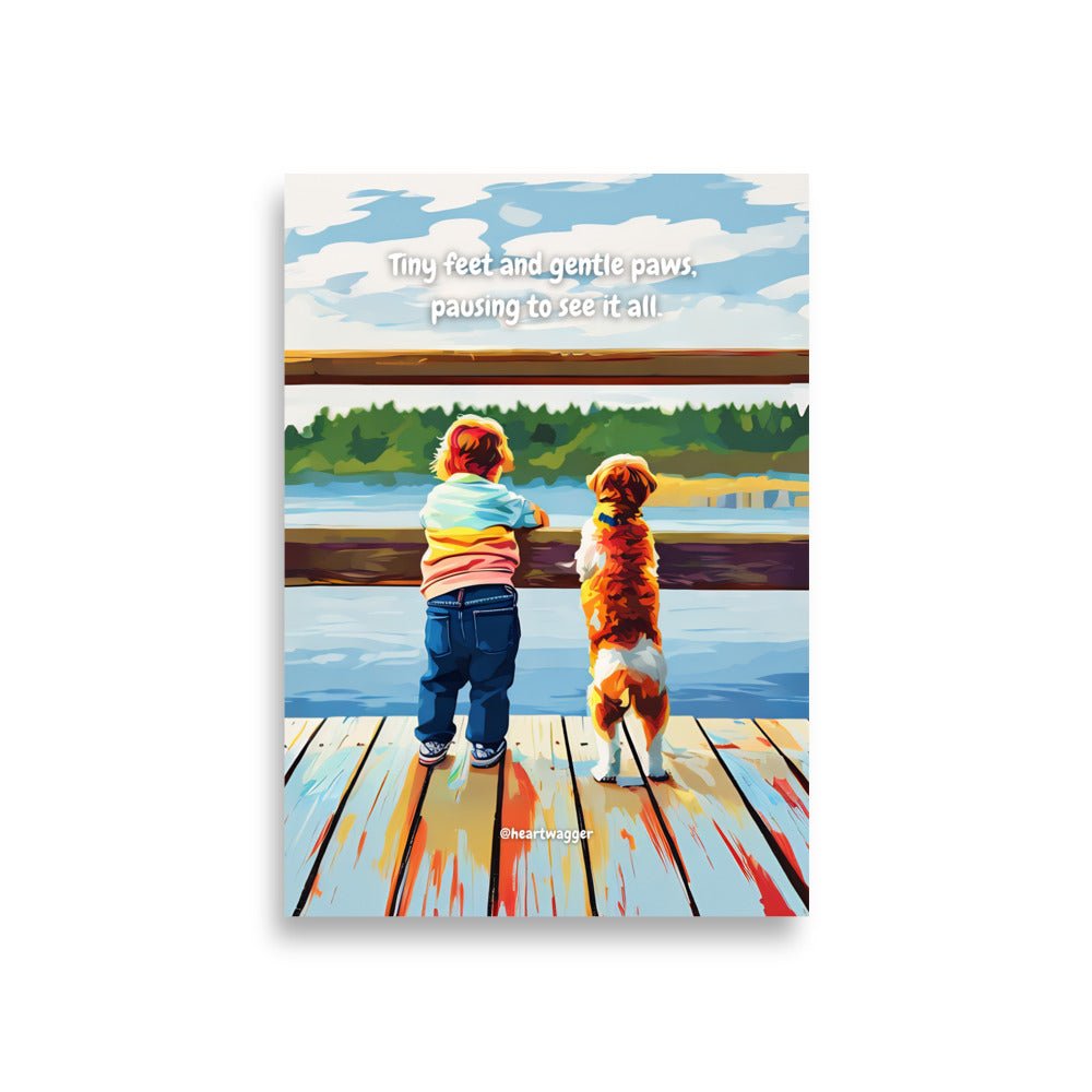 Poster - Tiny feet and gentle paws, pausing to see it all A1 (59.4×84.1 cm)