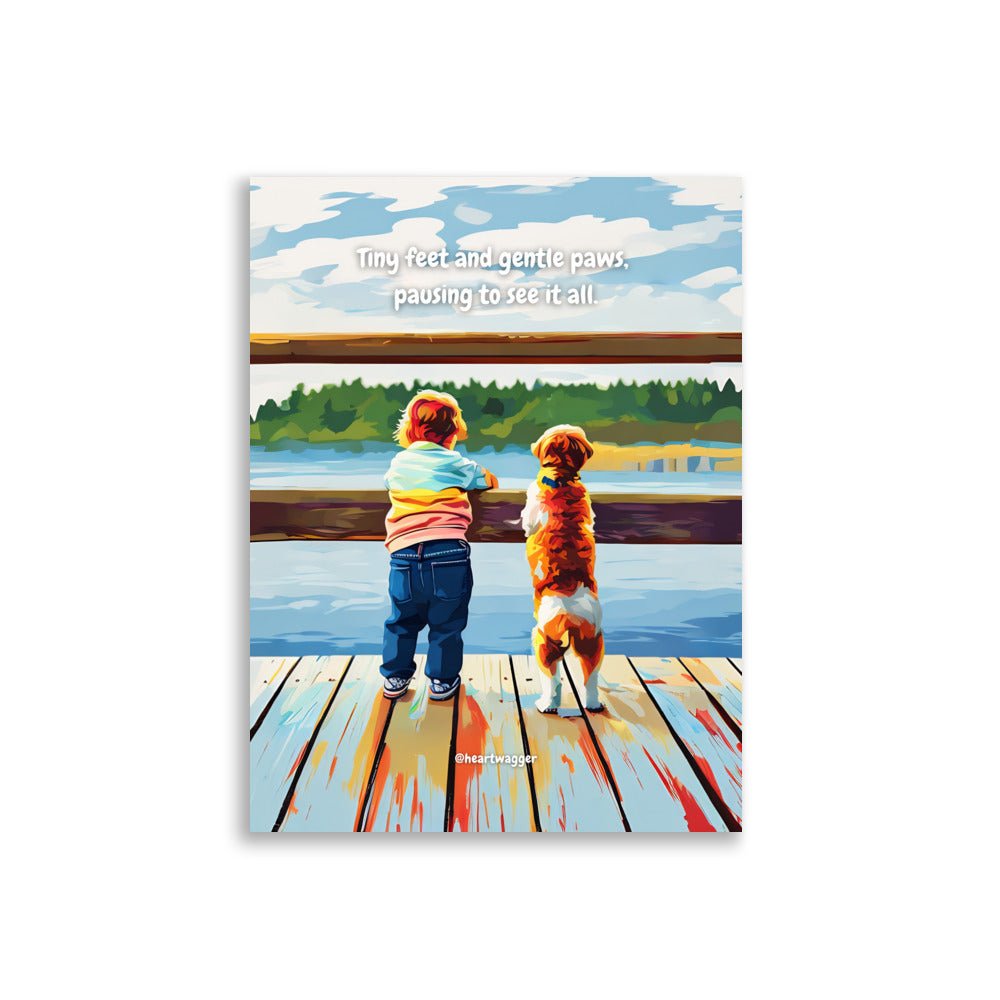 Poster - Tiny feet and gentle paws, pausing to see it all 30×40 cm
