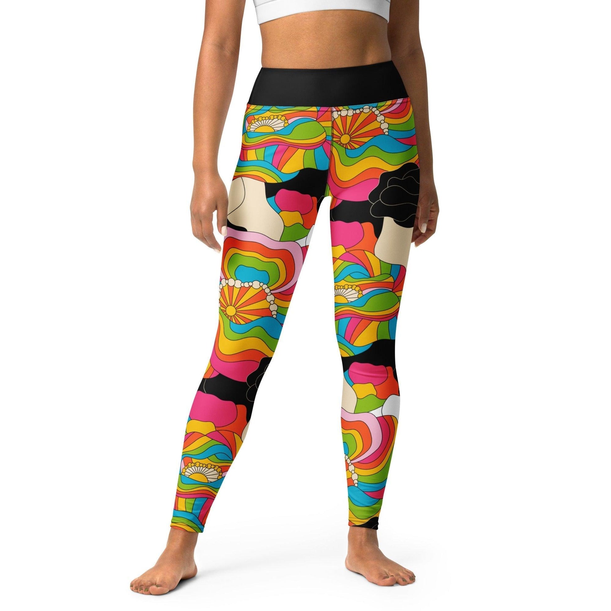 Yoga Leggings -2- RAINBOW POPPY