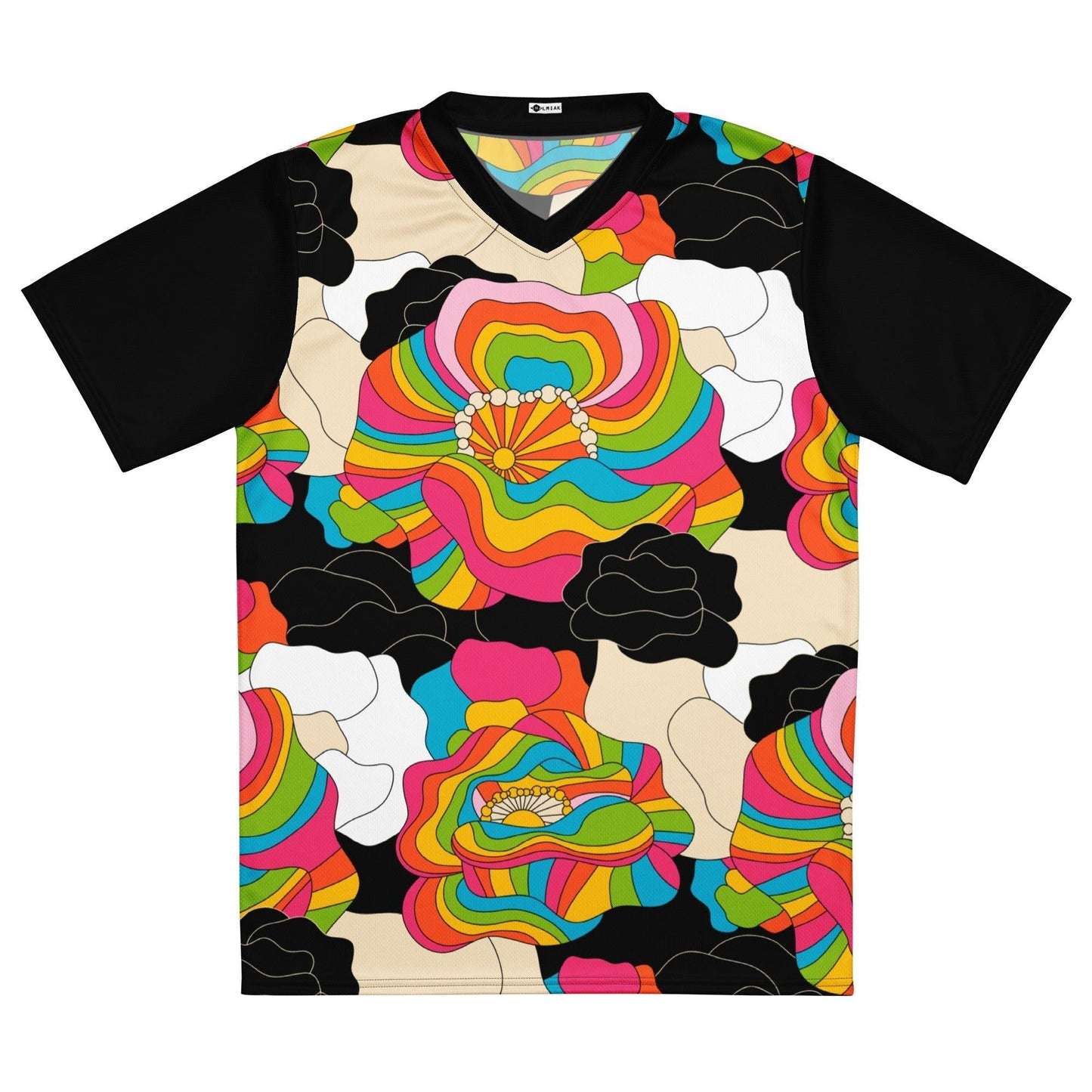 Sports Jersey - RAINBOW POPPY - Bold rainbow poppies print 6XL