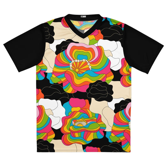 Sports Jersey - RAINBOW POPPY - Bold rainbow poppies print 6XL