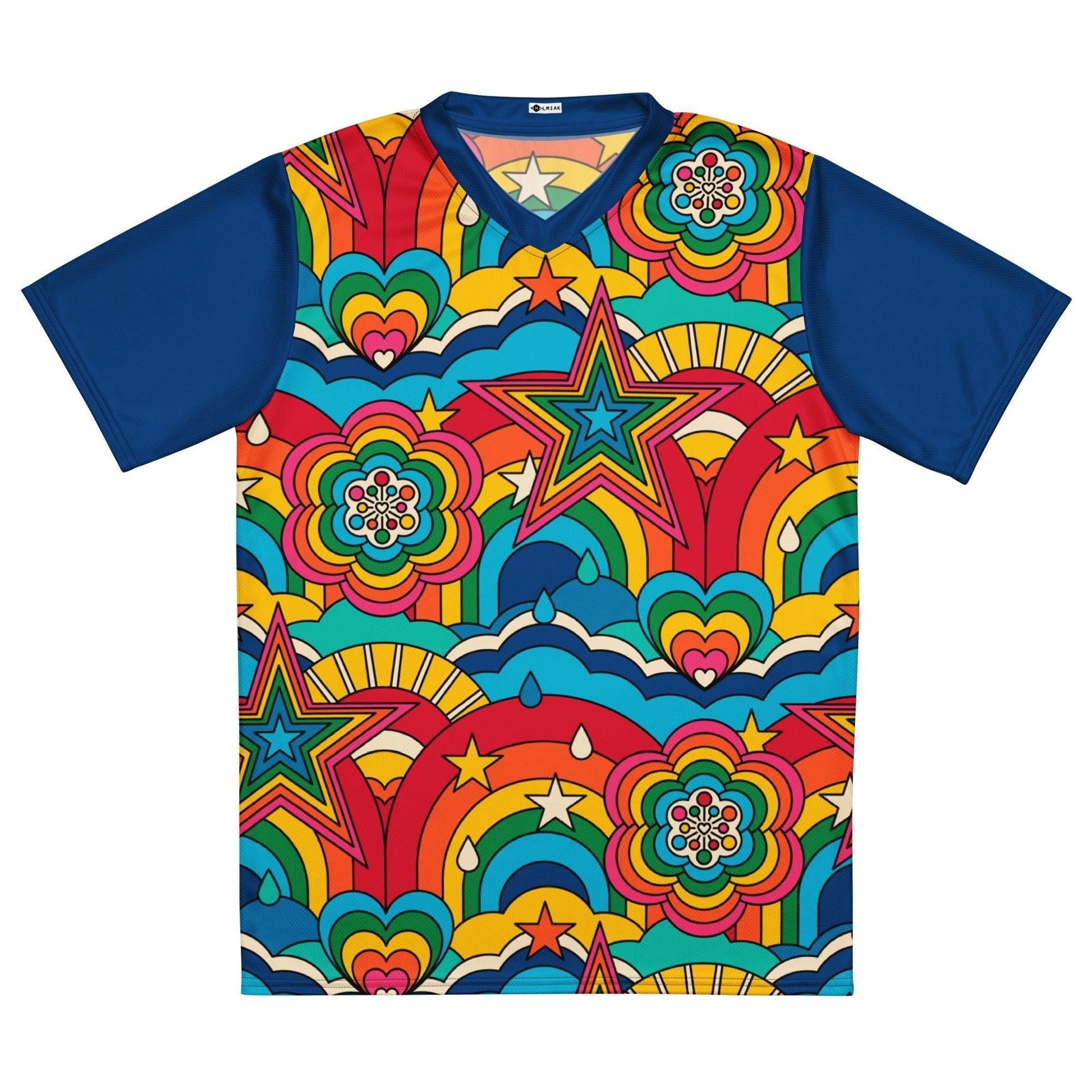 Sports Jersey - RAINBOW RAVE - Bold rainbow sky print 6XL
