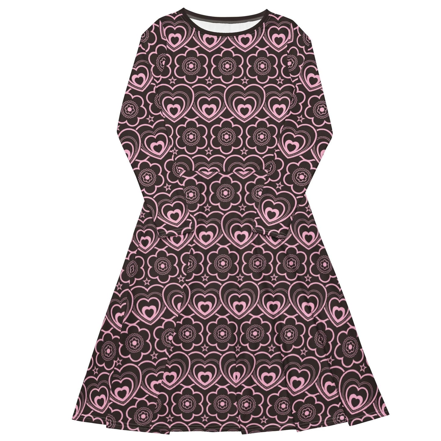 Midi Dress - RAMONA pink brown