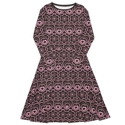 Midi Dress - RAMONA pink brown
