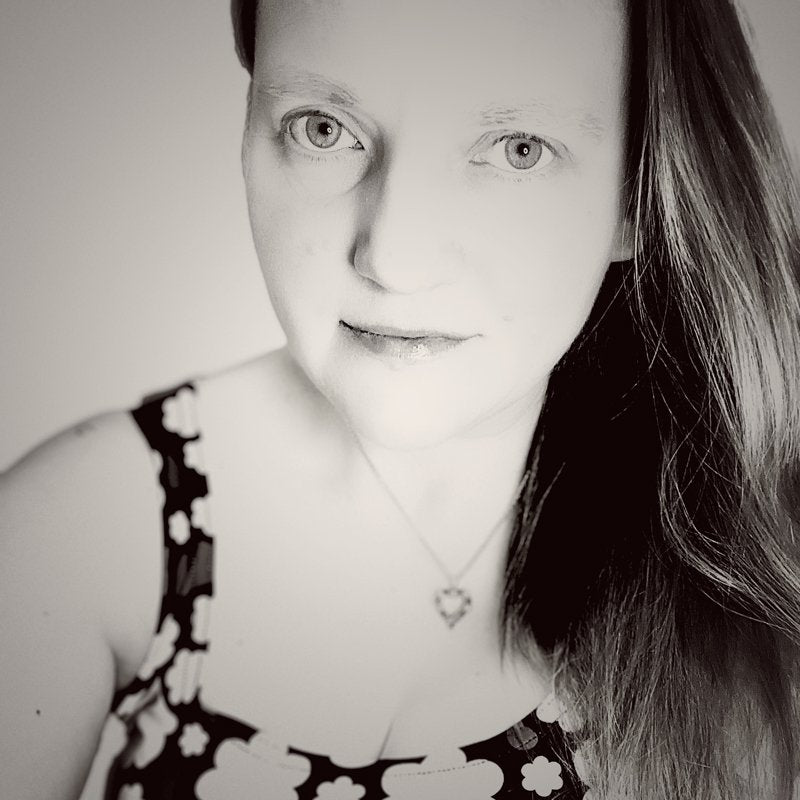 Black and white photo of designer Sari Ahokainen.