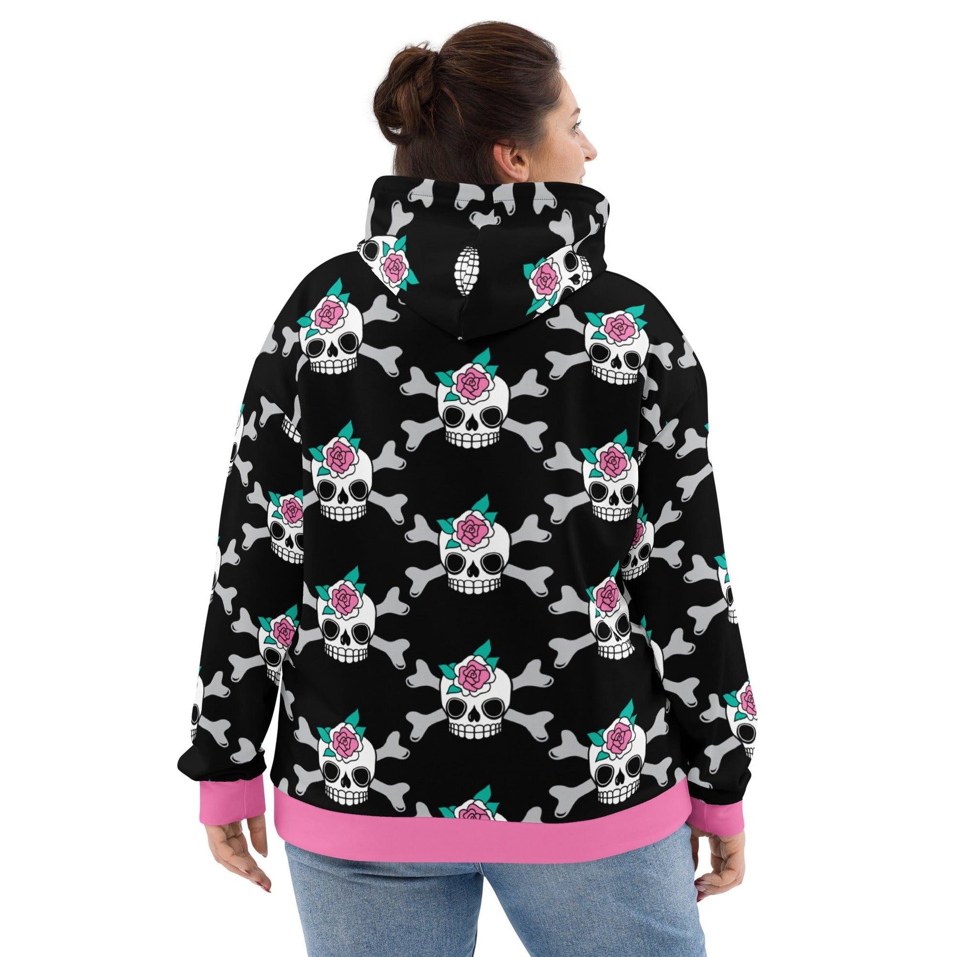 Hoodie - SKULLROSE black