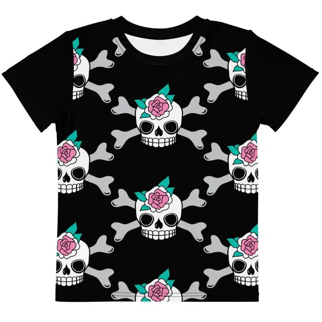 Kids' T-Shirt - SKULLROSE black