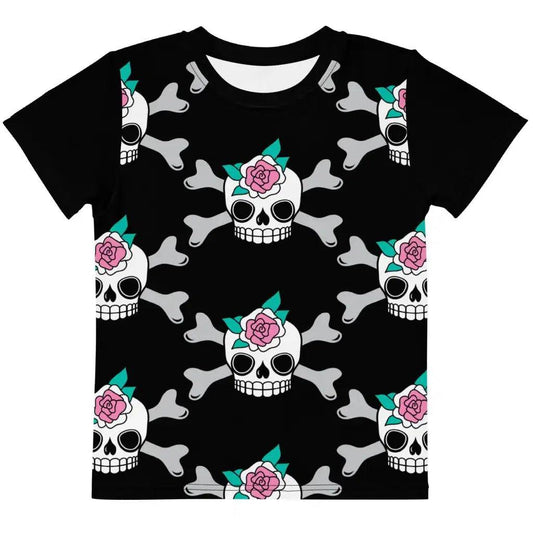 Kids' T-Shirt - SKULLROSE black