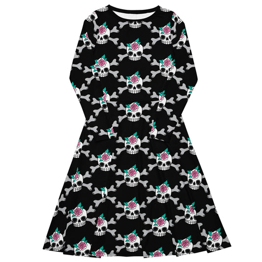 Midi Dress - SKULLROSE black
