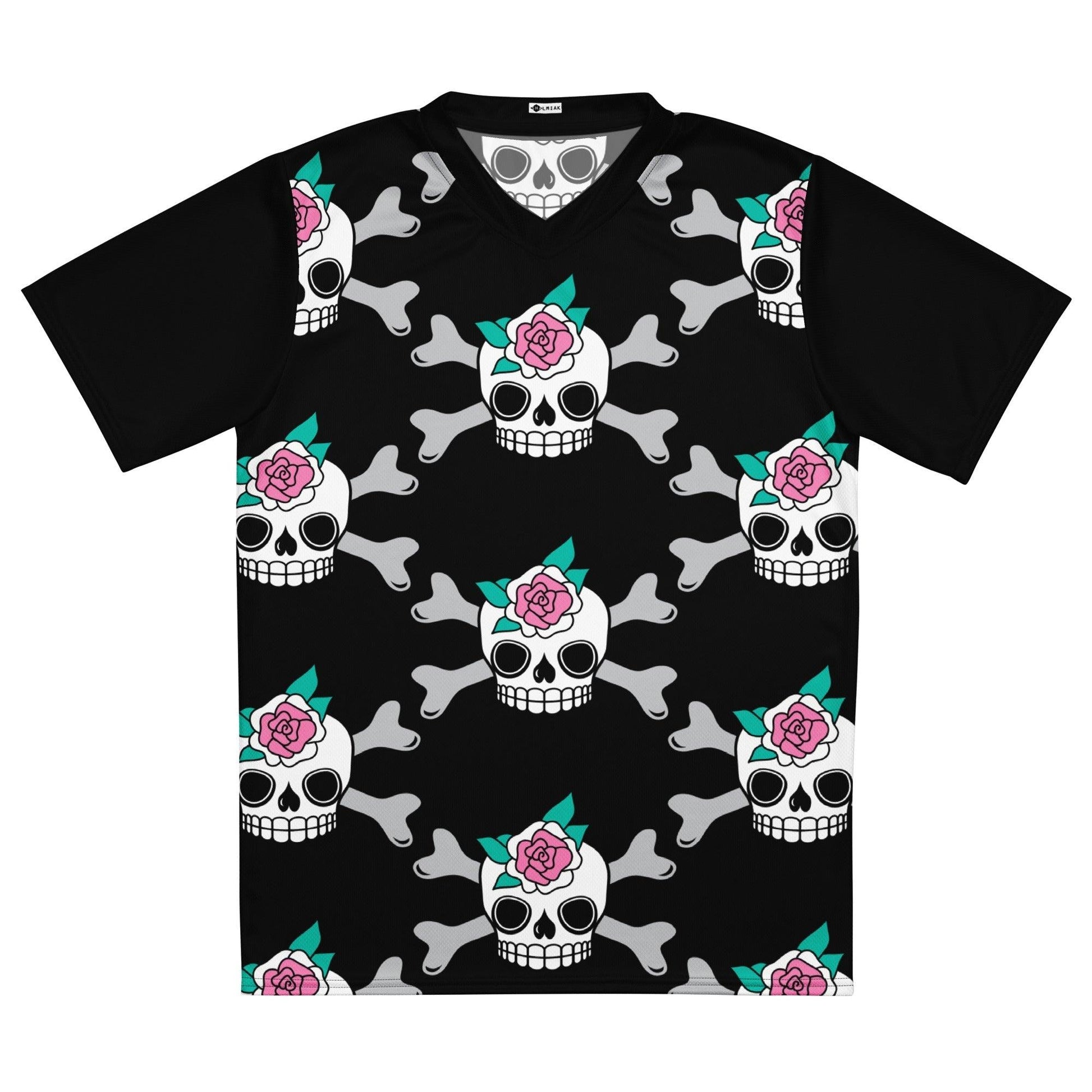 Sports Jersey - SKULLROSE black - Skulls and roses print 6XL