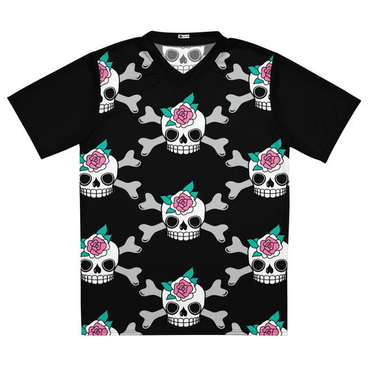 Sports Jersey - SKULLROSE black - Skulls and roses print 6XL