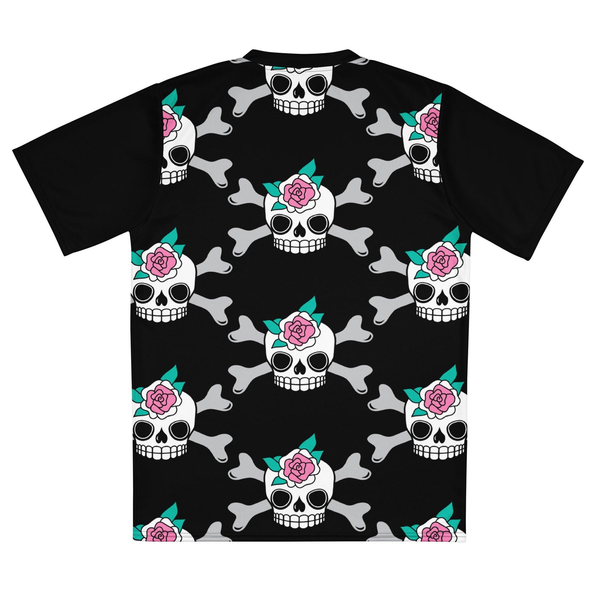 Sports Jersey - SKULLROSE black - Skulls and roses print