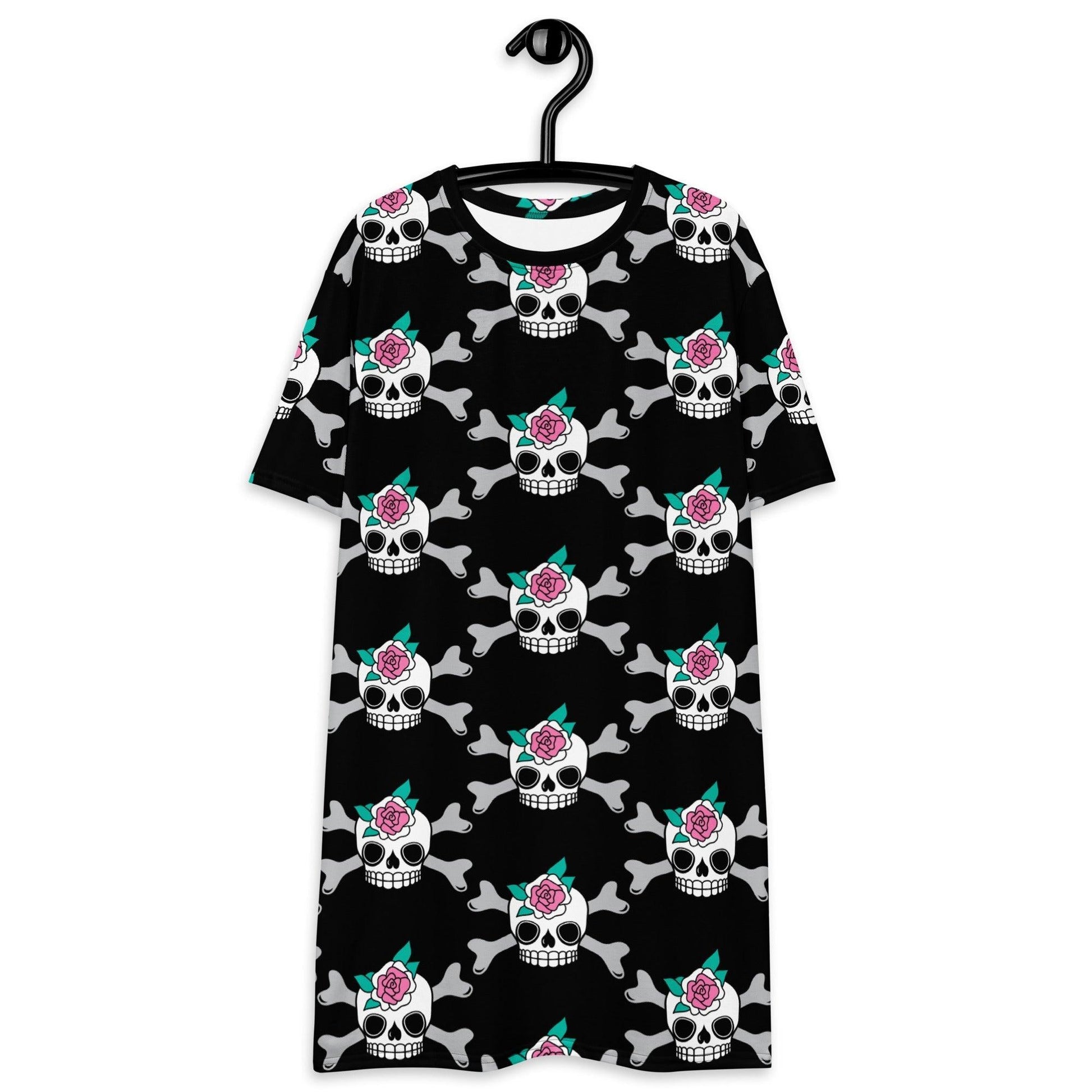 T-Shirt Dress - SKULLROSE black