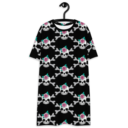 T-Shirt Dress - SKULLROSE black