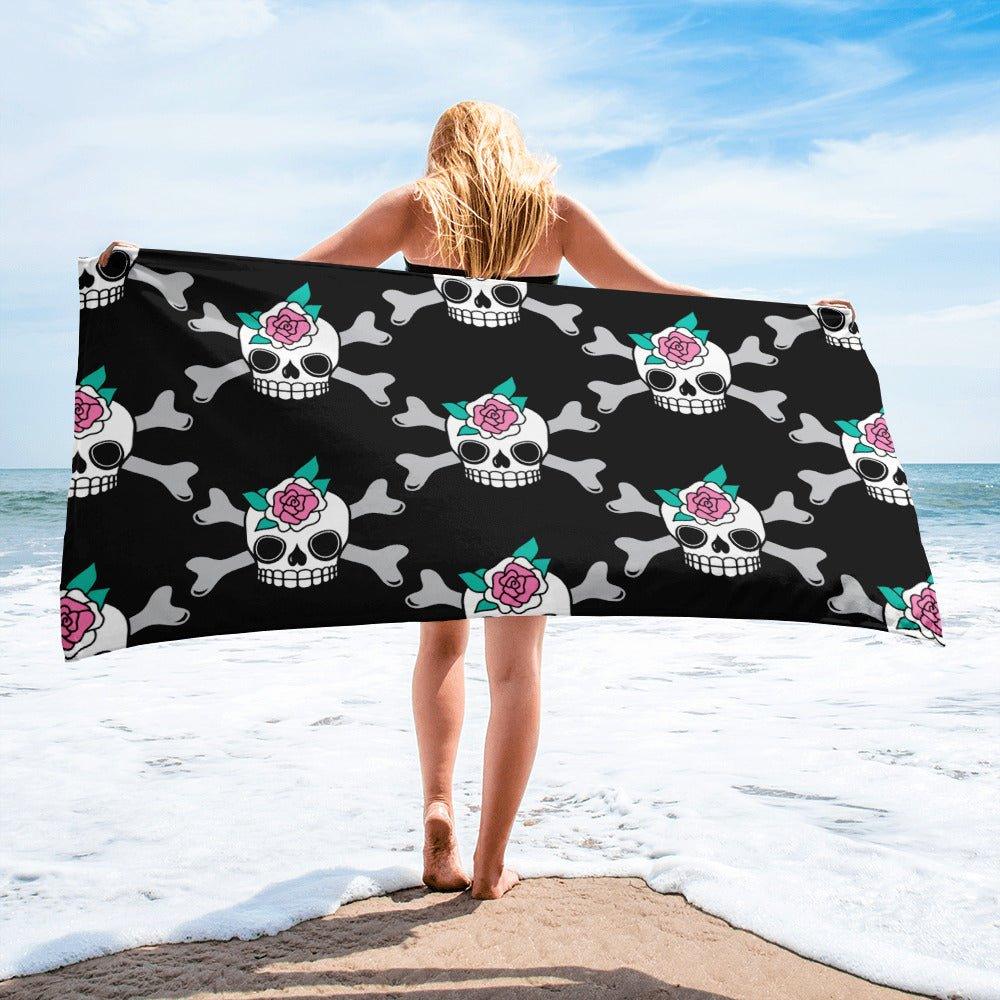 Towel - SKULLROSE black