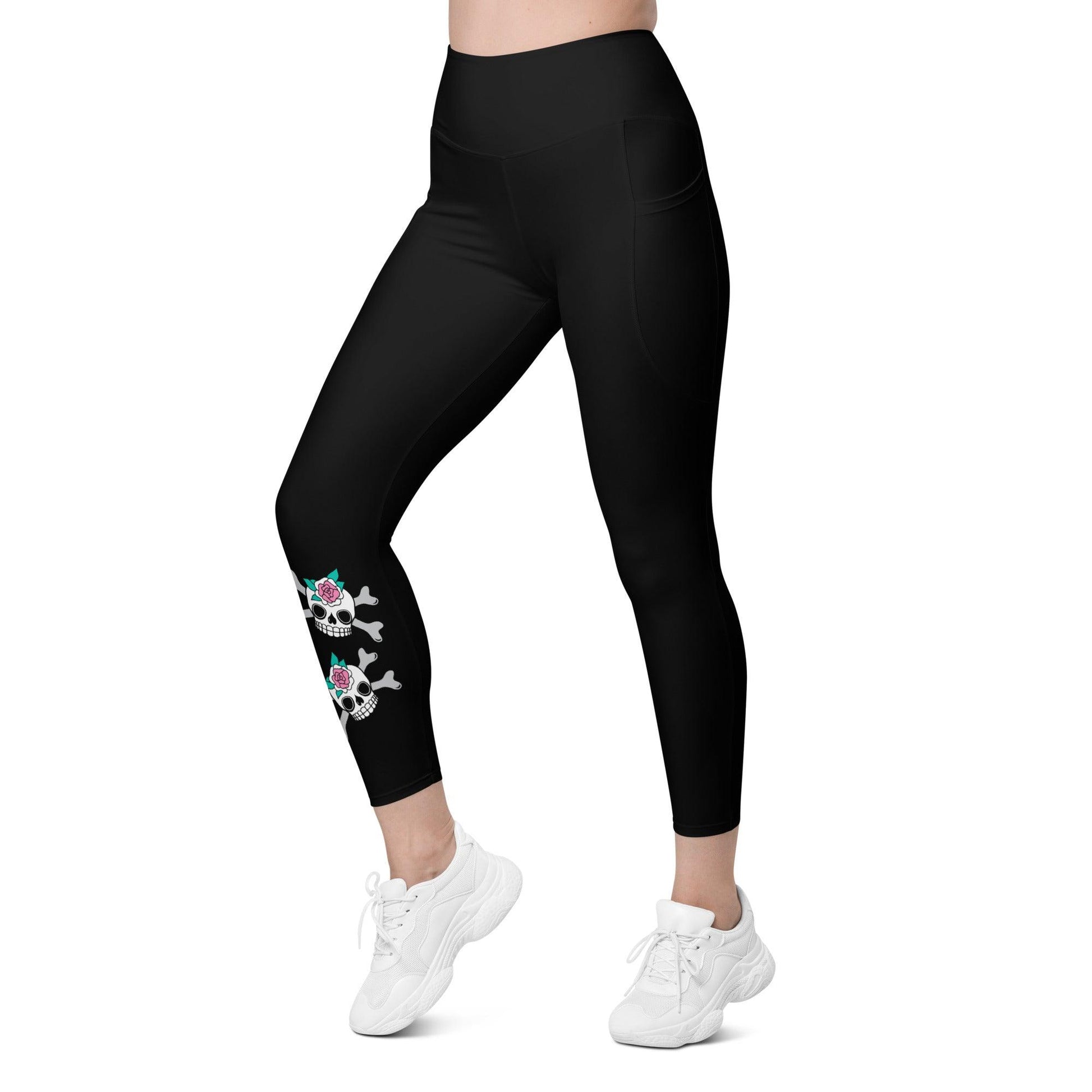 Leggings With Pockets - SKULLROSE in black