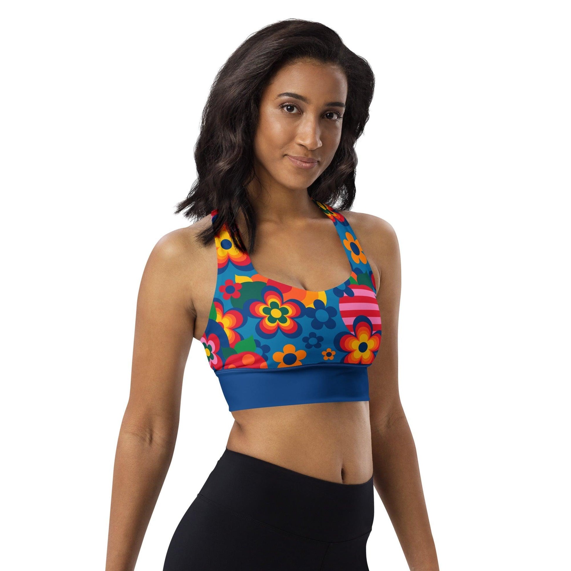 Sports Bra - APPLEMANIA blue - Fun Apple Print