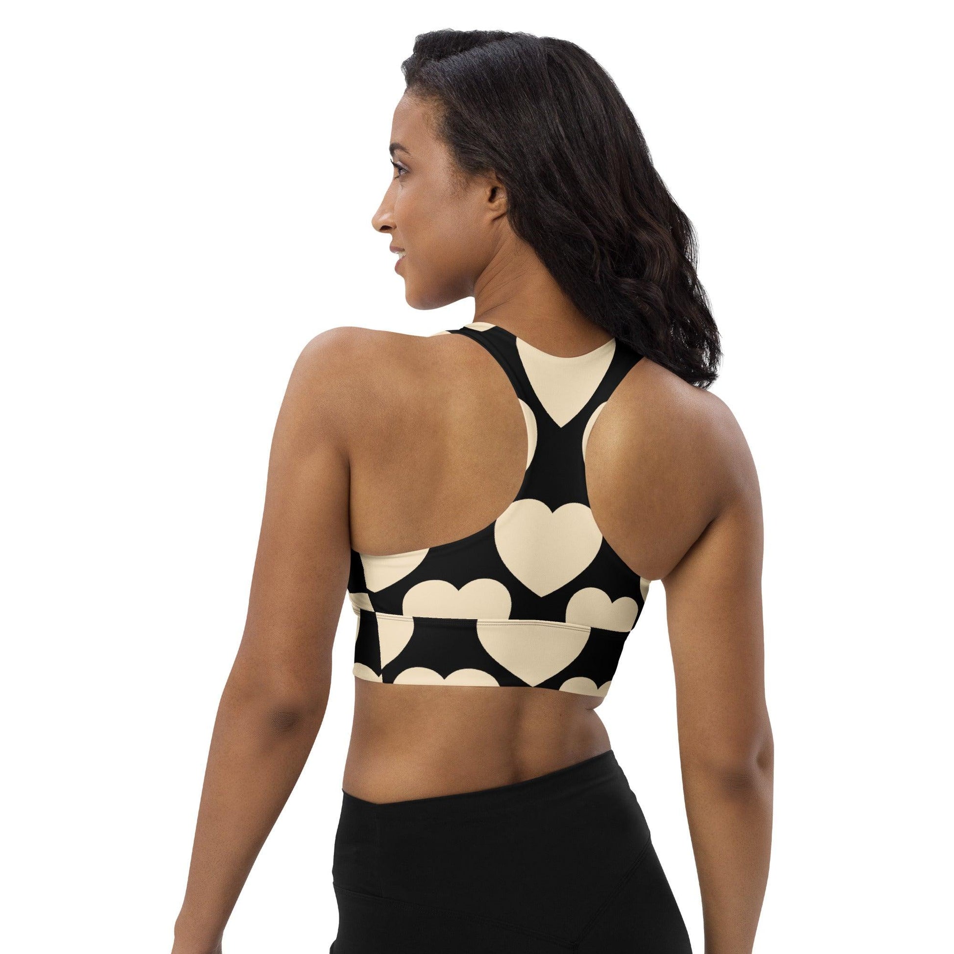 Sports Bra - ELLIE LOVE black - Bold Heart Print