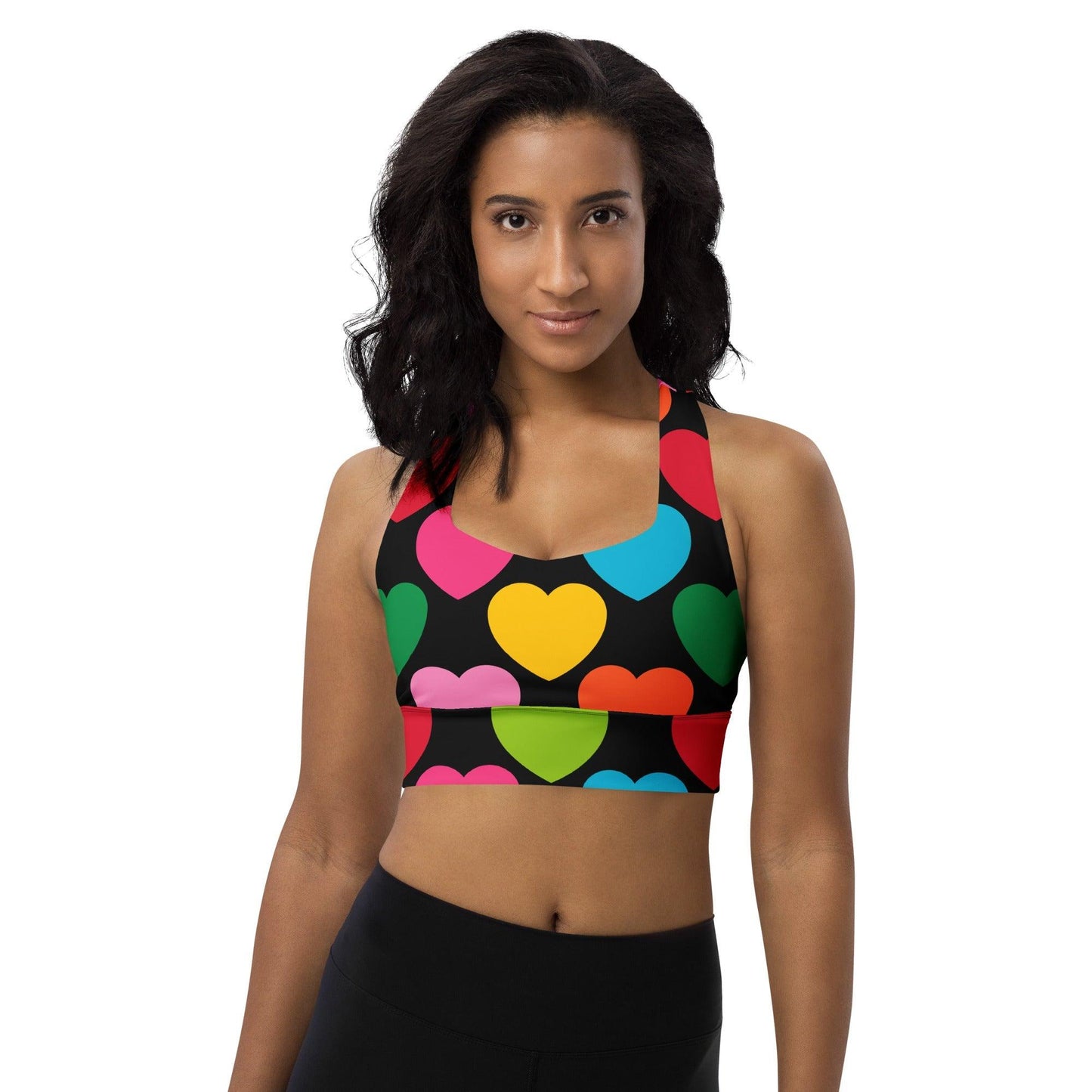 Sports Bra - ELLIE LOVE mix black - Bold Heart Print