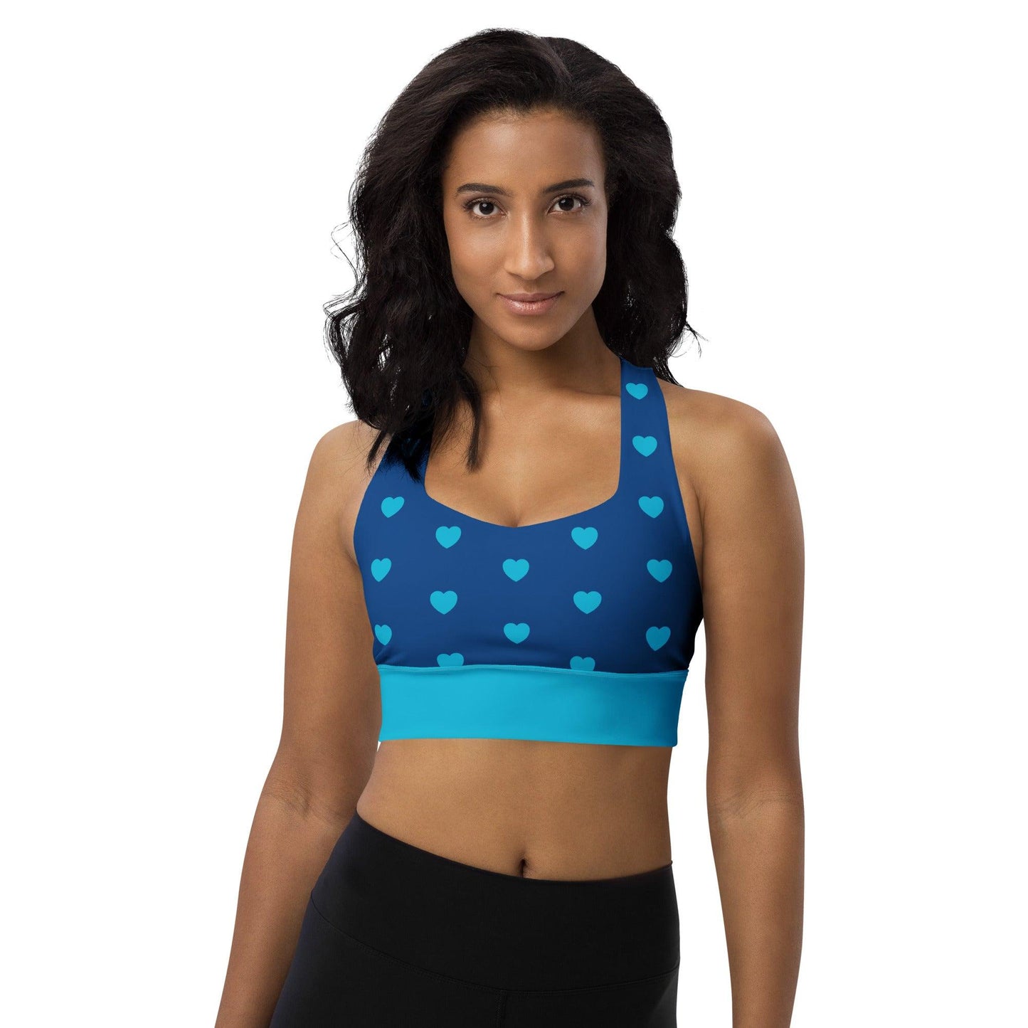 Sports Bra - HEARTS blue