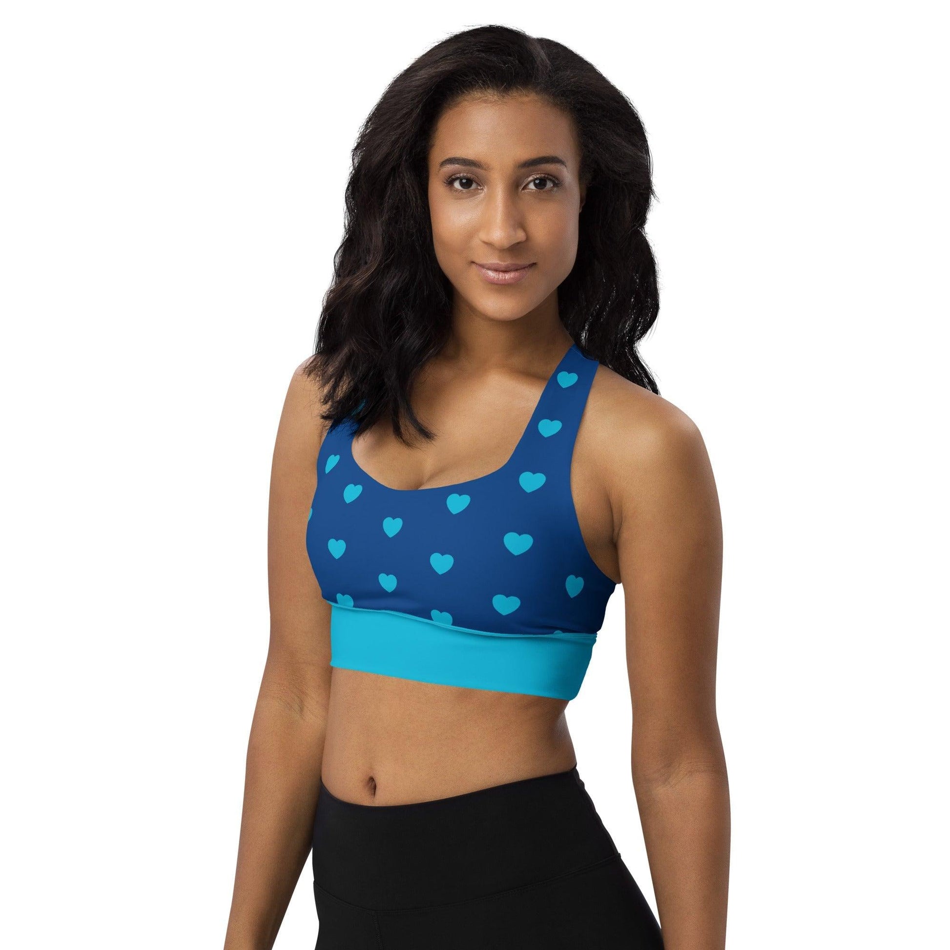 Sports Bra - HEARTS blue