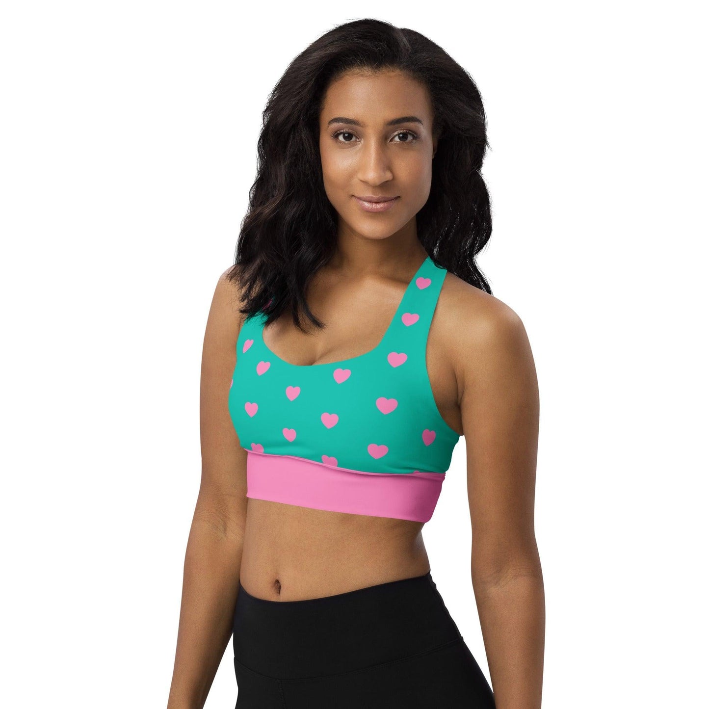 Sports Bra - HEARTS pink mint