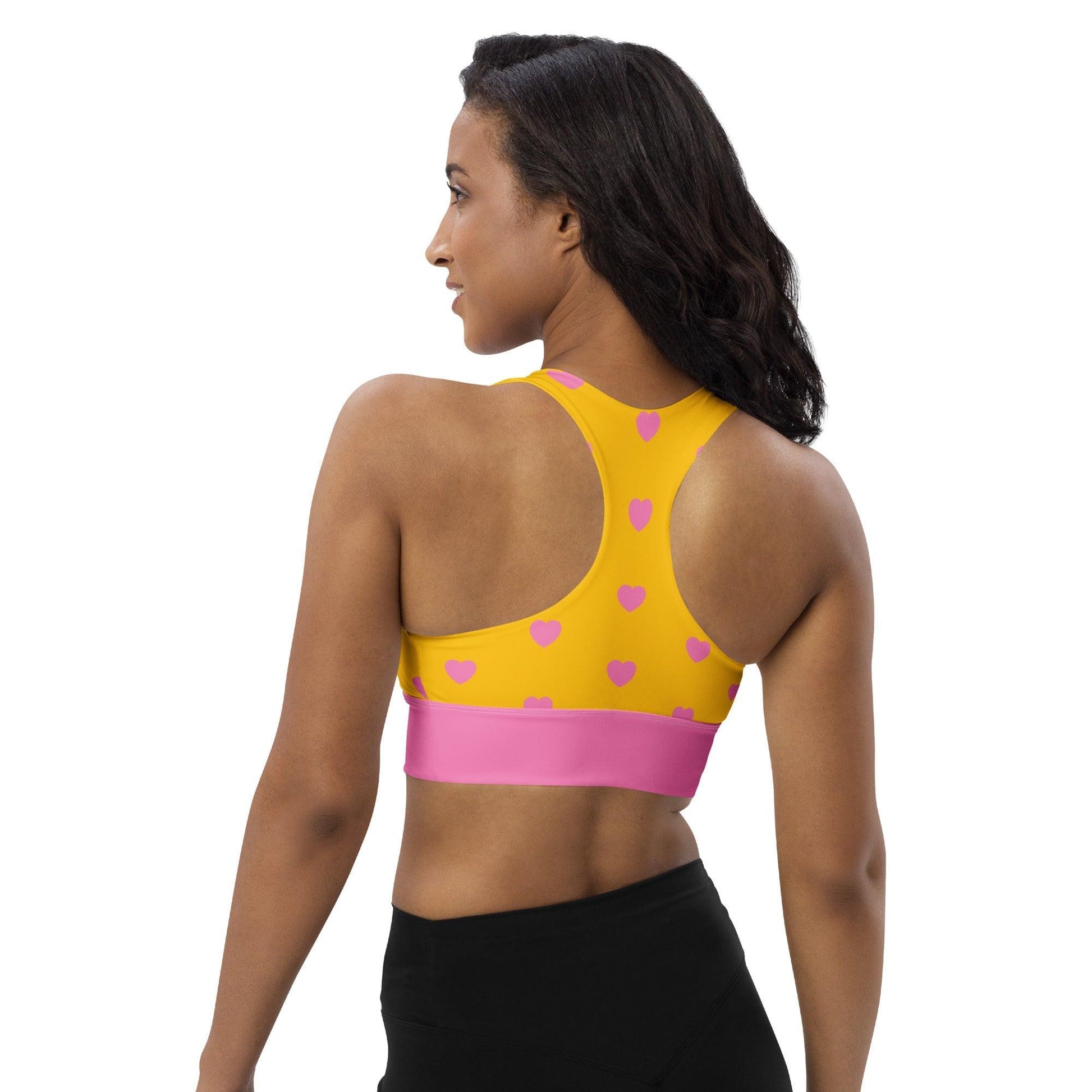 Sports Bra - HEARTS pink yellow