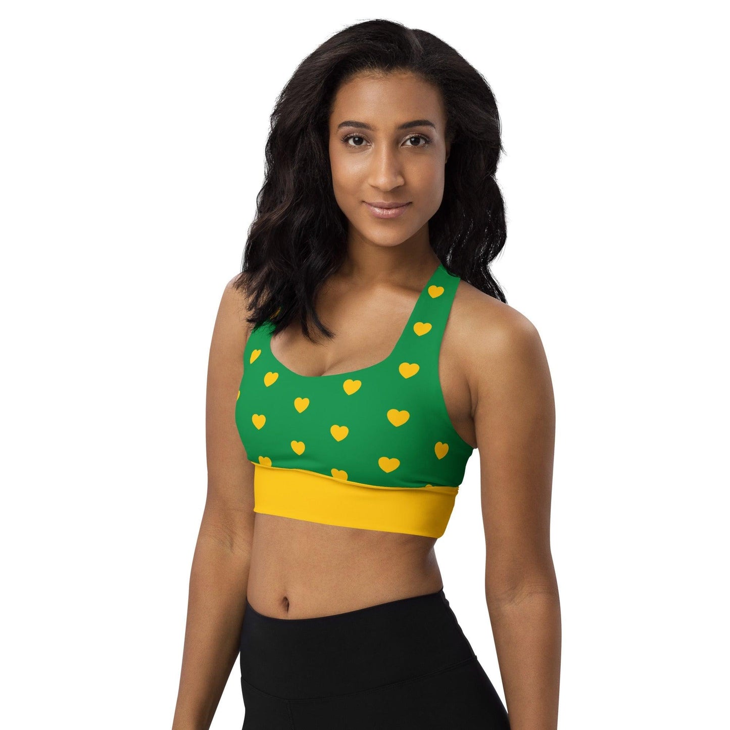 Sports Bra - HEARTS yellow green