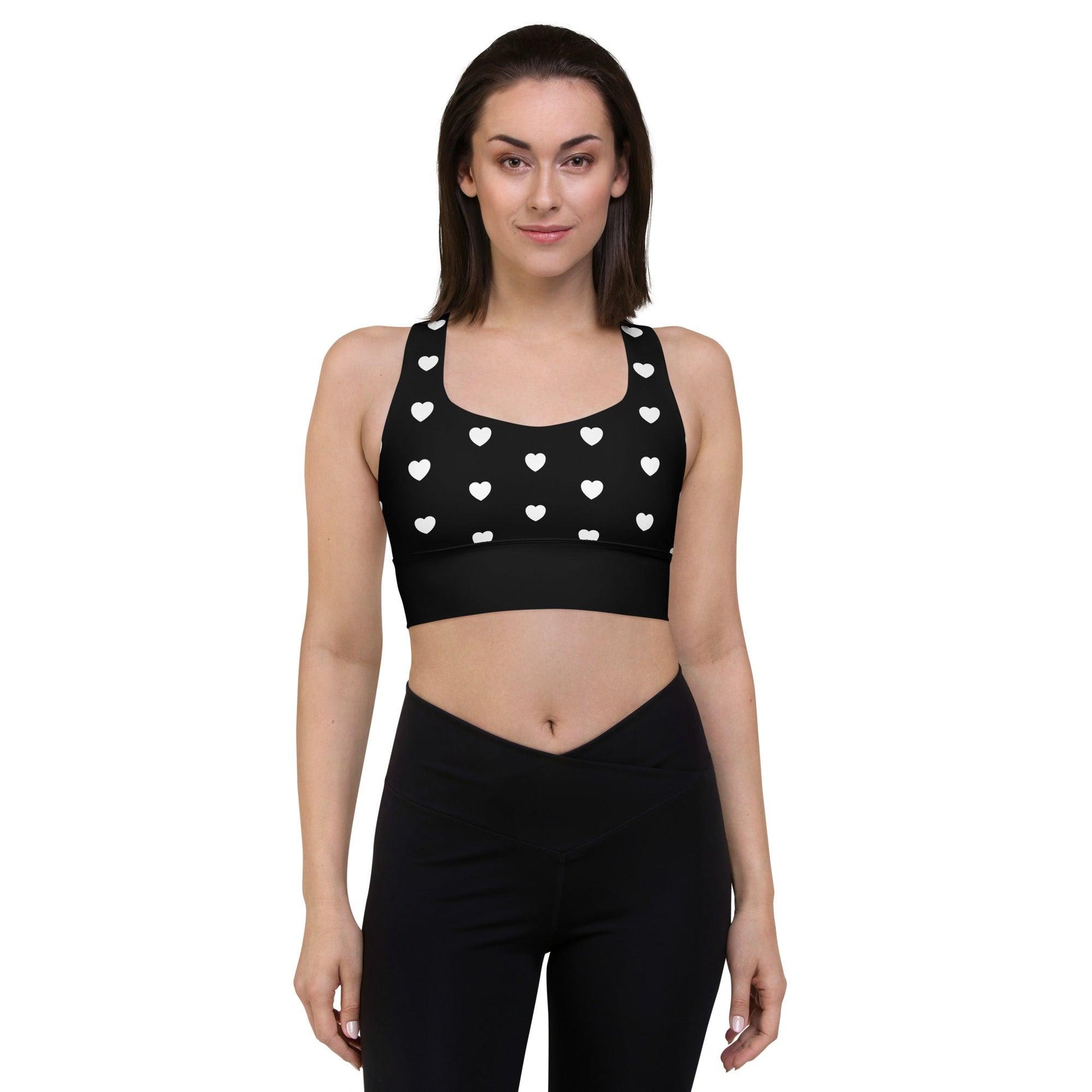Sports bra - SMALL HEARTS bw - Small hearts print 3XL