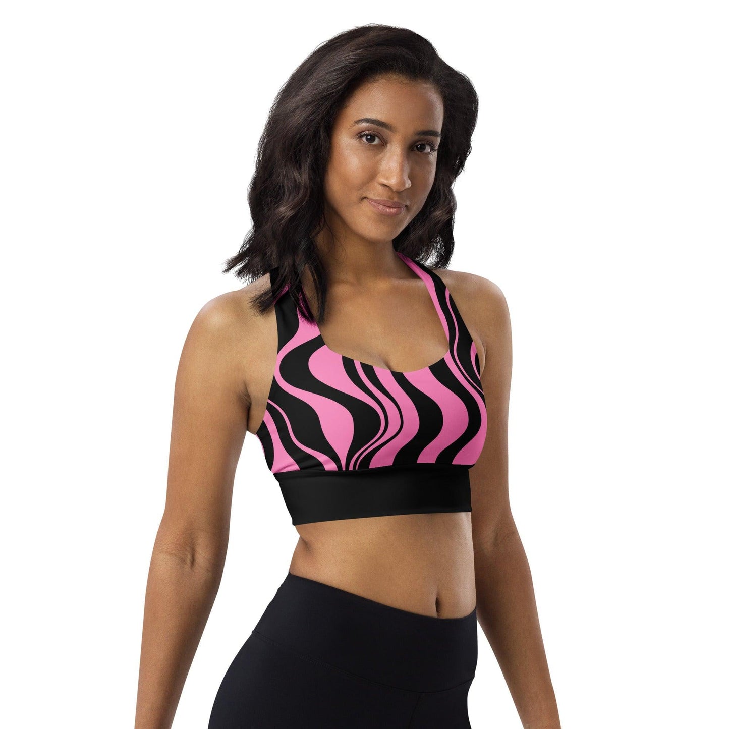 Sports Bra - WAVY pink black