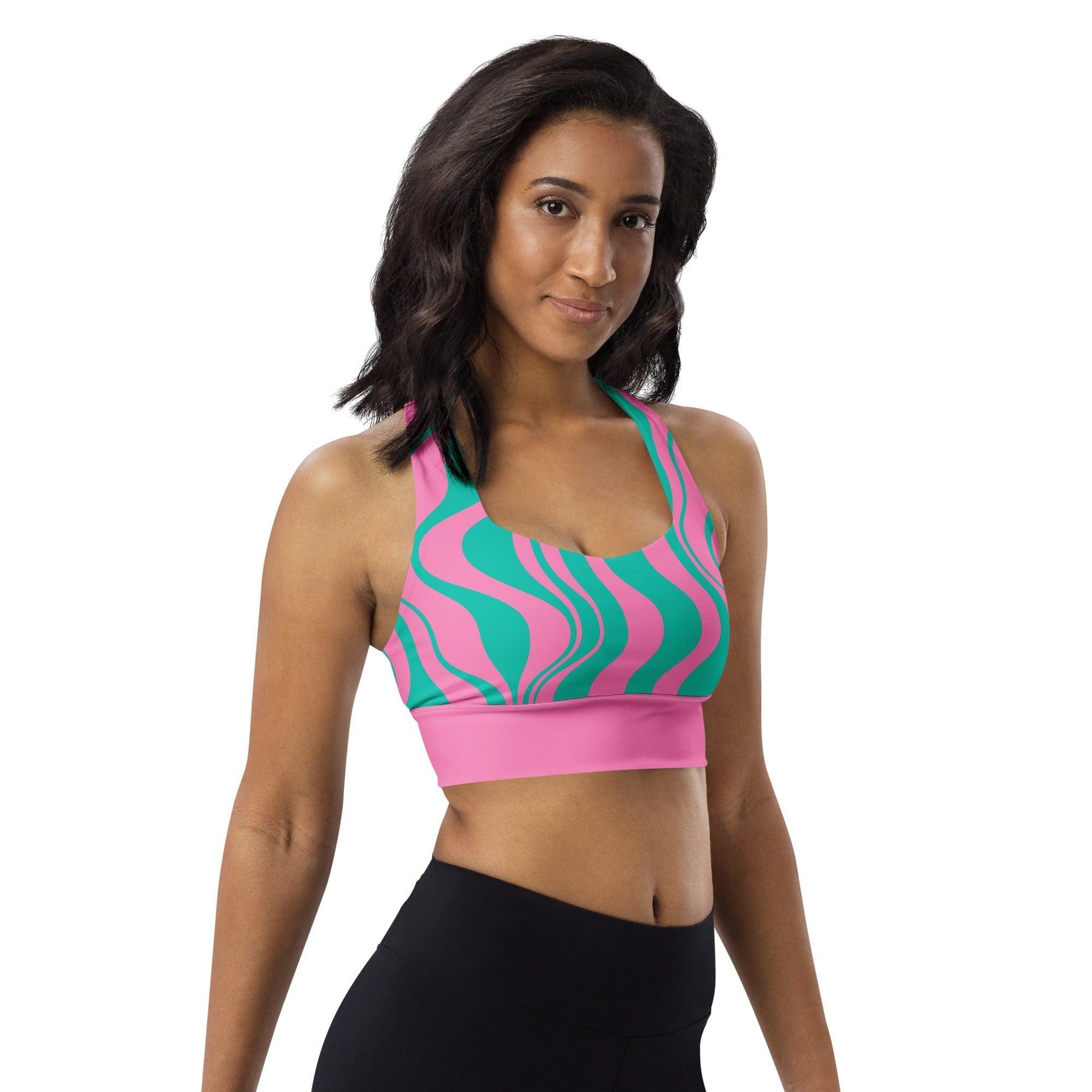 Sports Bra - WAVY pink mint