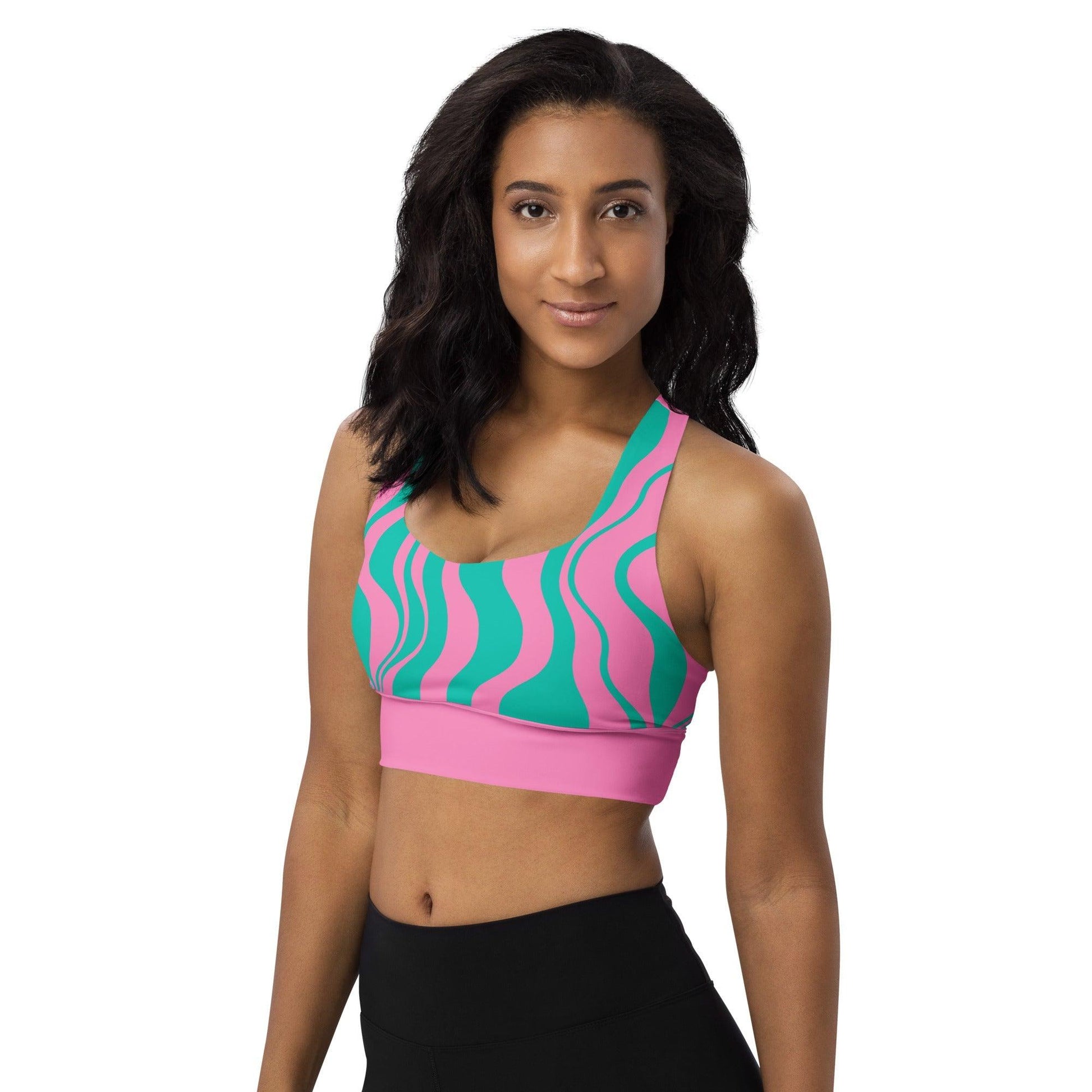 Sports Bra - WAVY pink mint