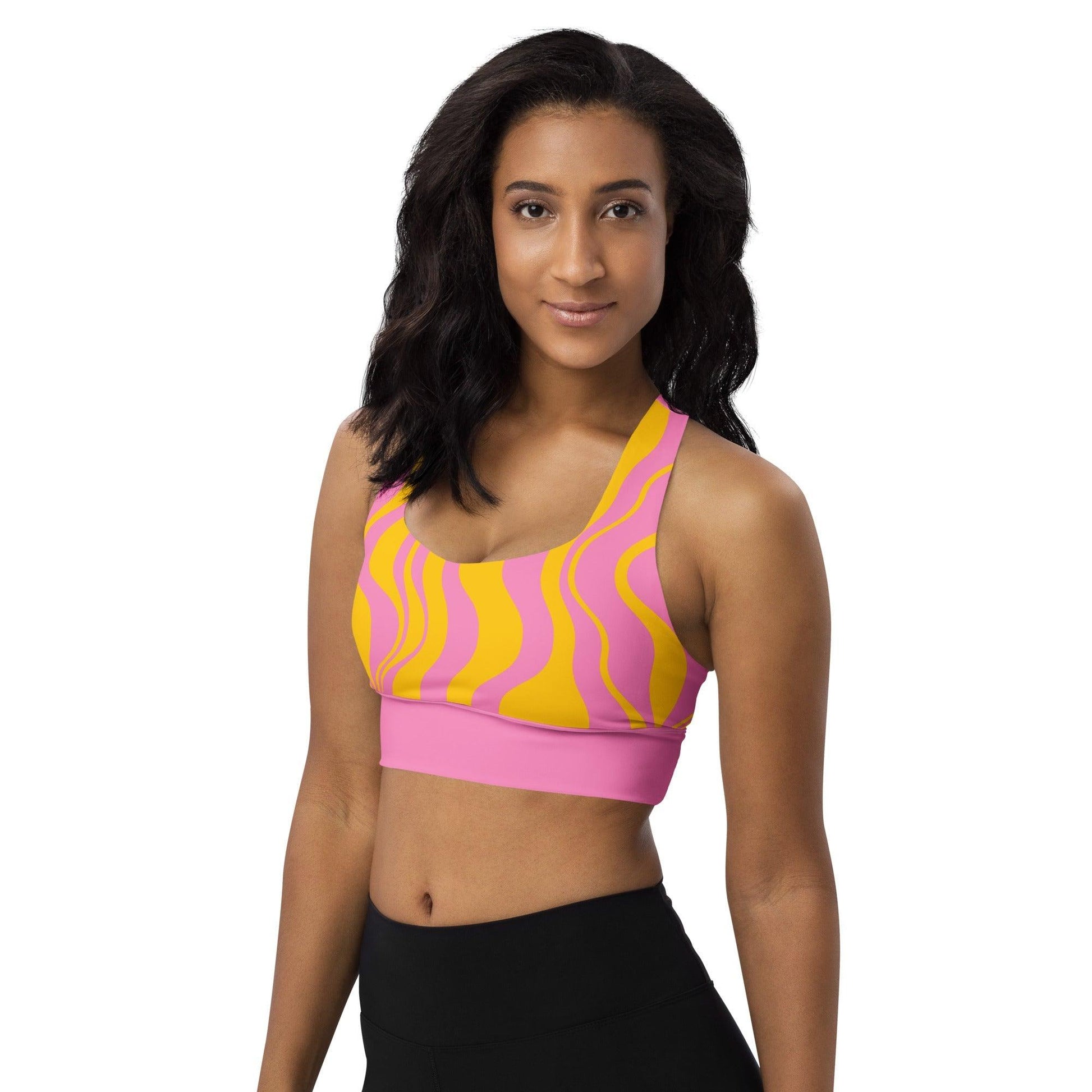 Sports Bra - WAVY pink yellow
