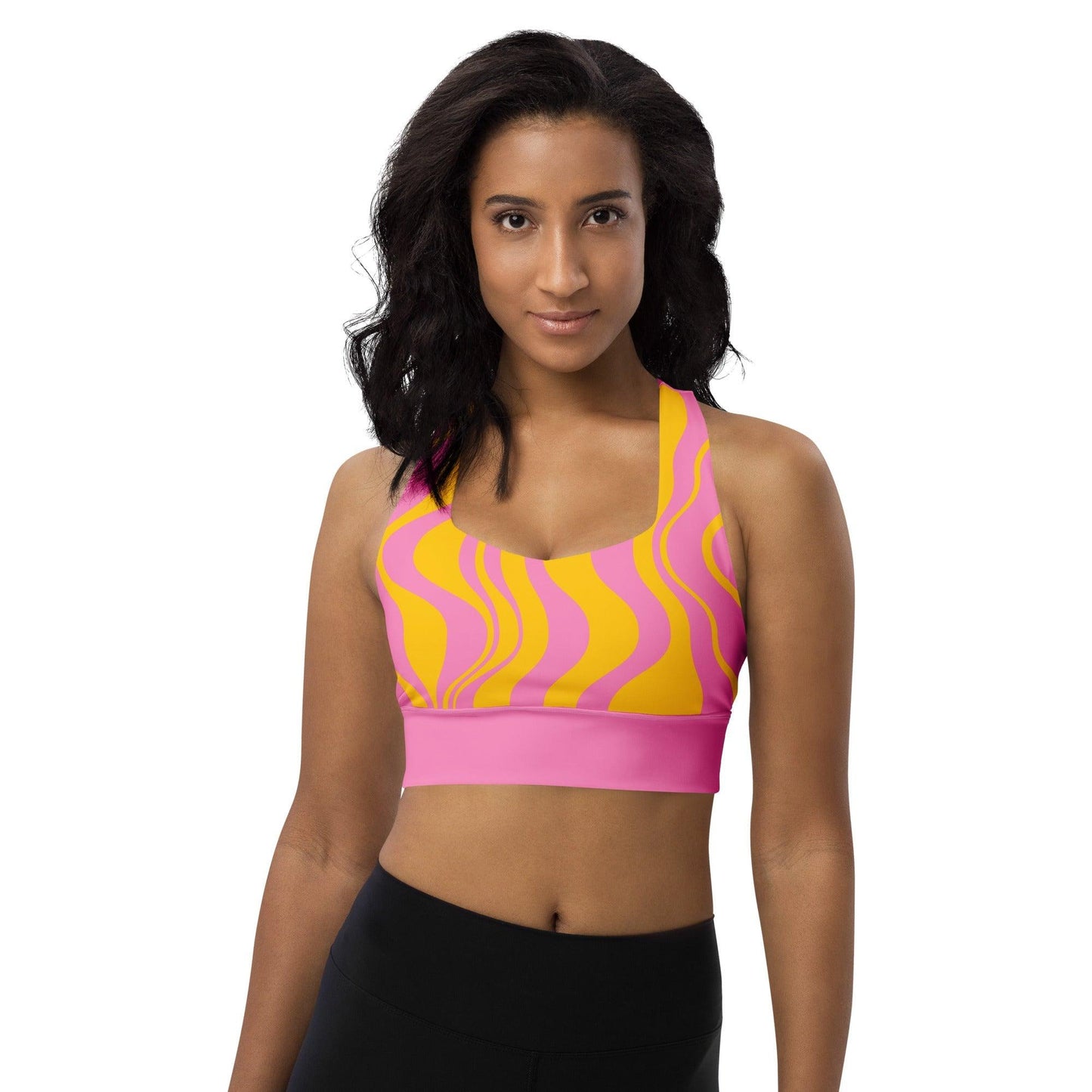 Sports Bra - WAVY pink yellow
