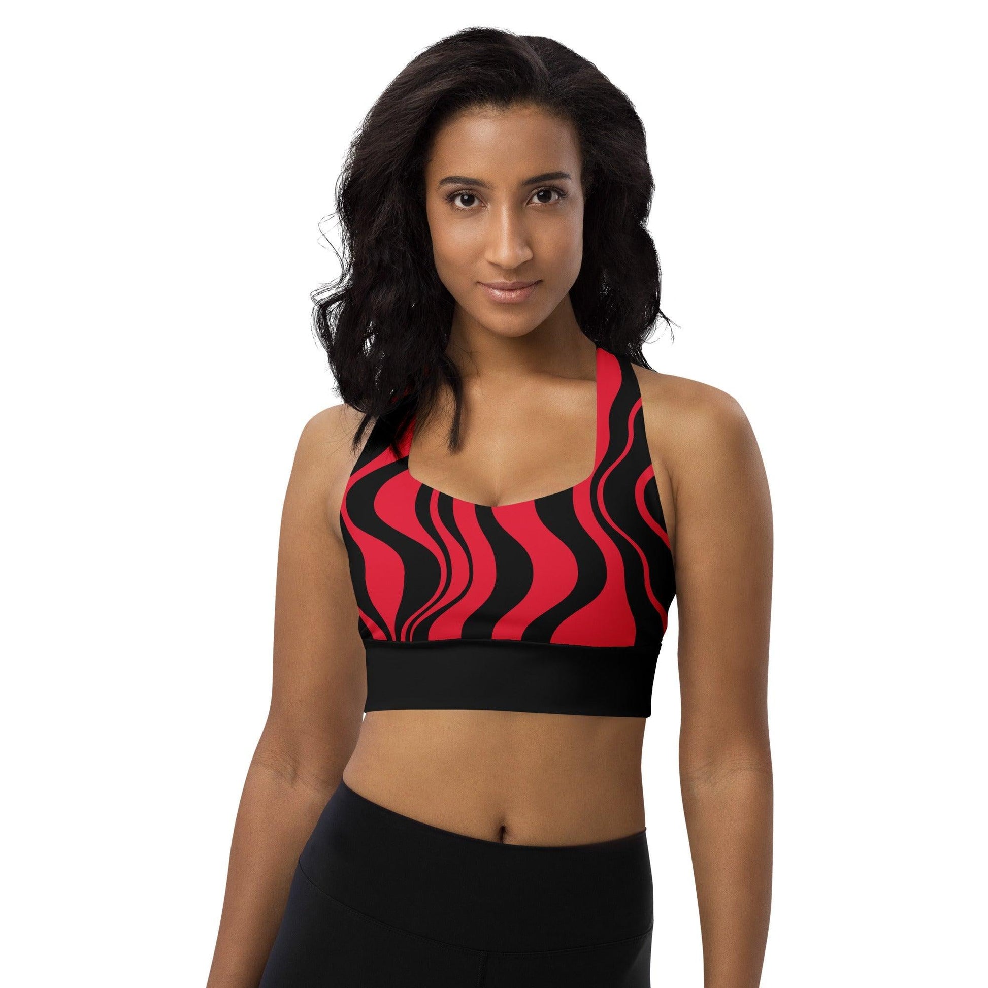 Sports Bra - WAVY red black