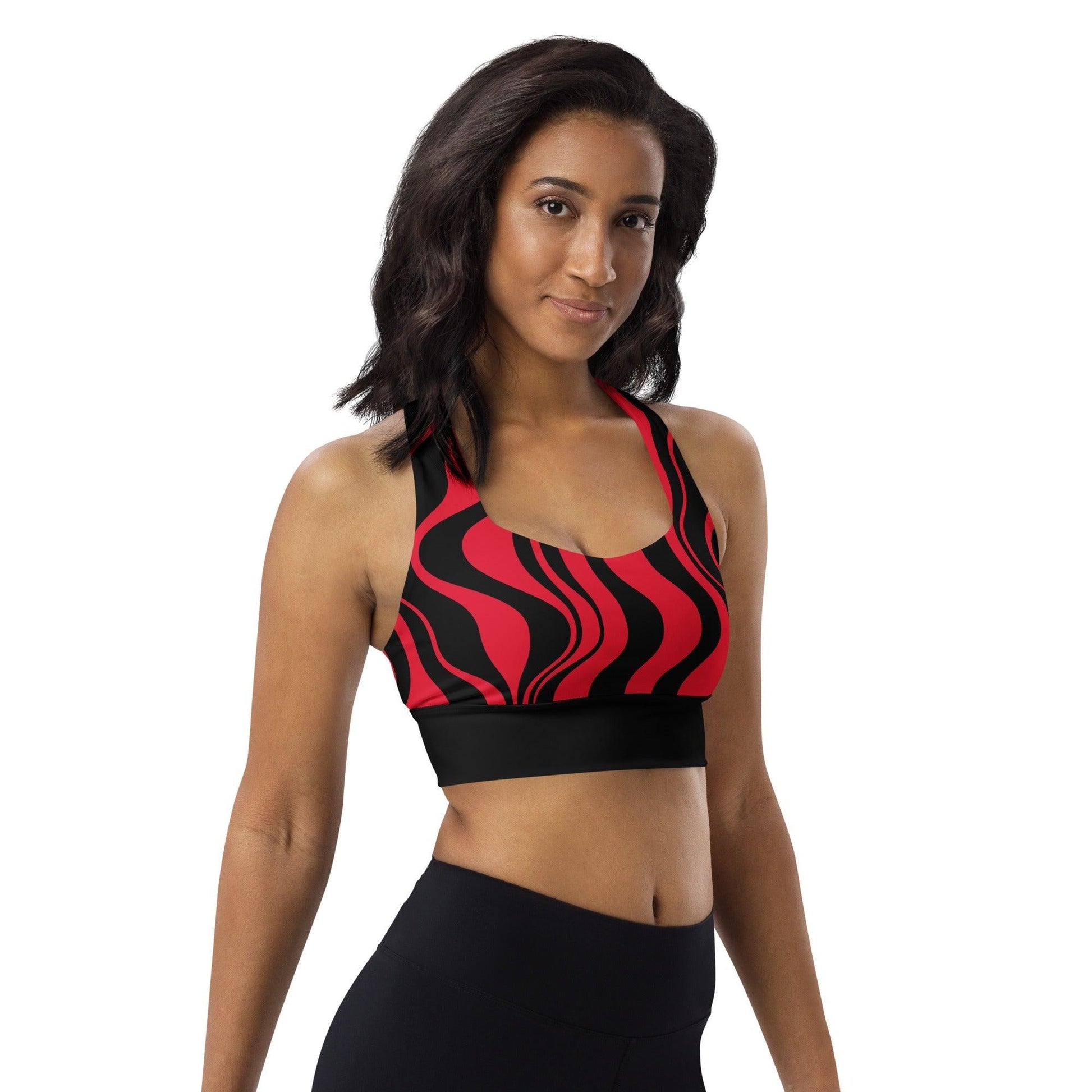 Sports Bra - WAVY red black