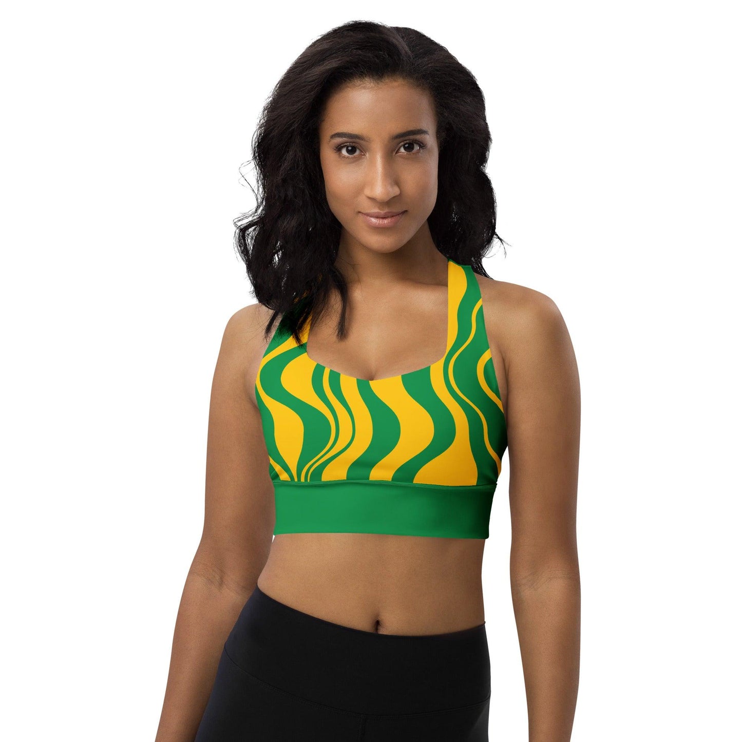 Sports Bra - WAVY yellow green