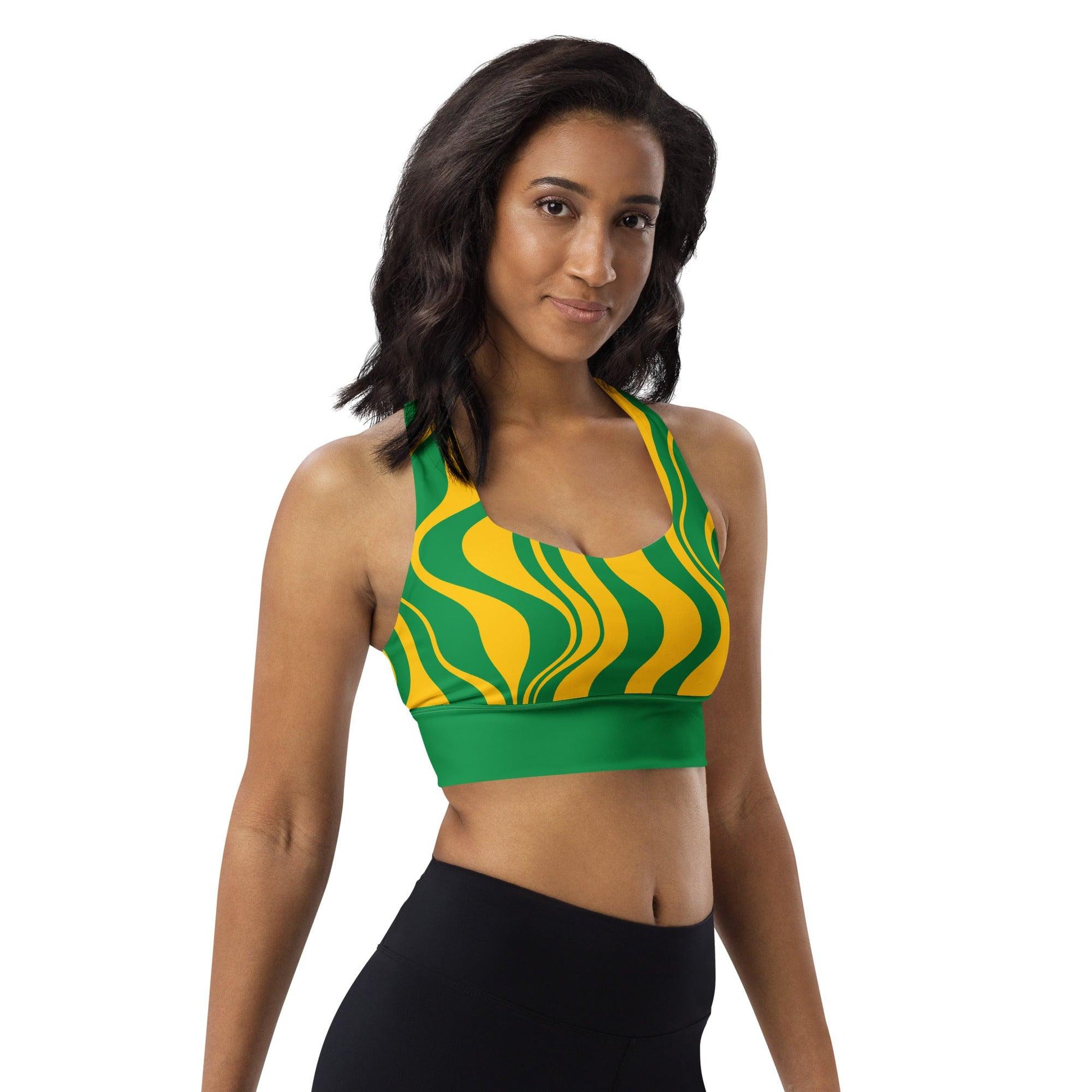 Sports Bra - WAVY yellow green