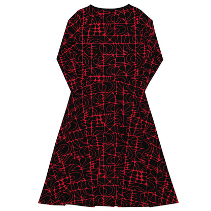 Midi Dress - STONE SPIRIT black red